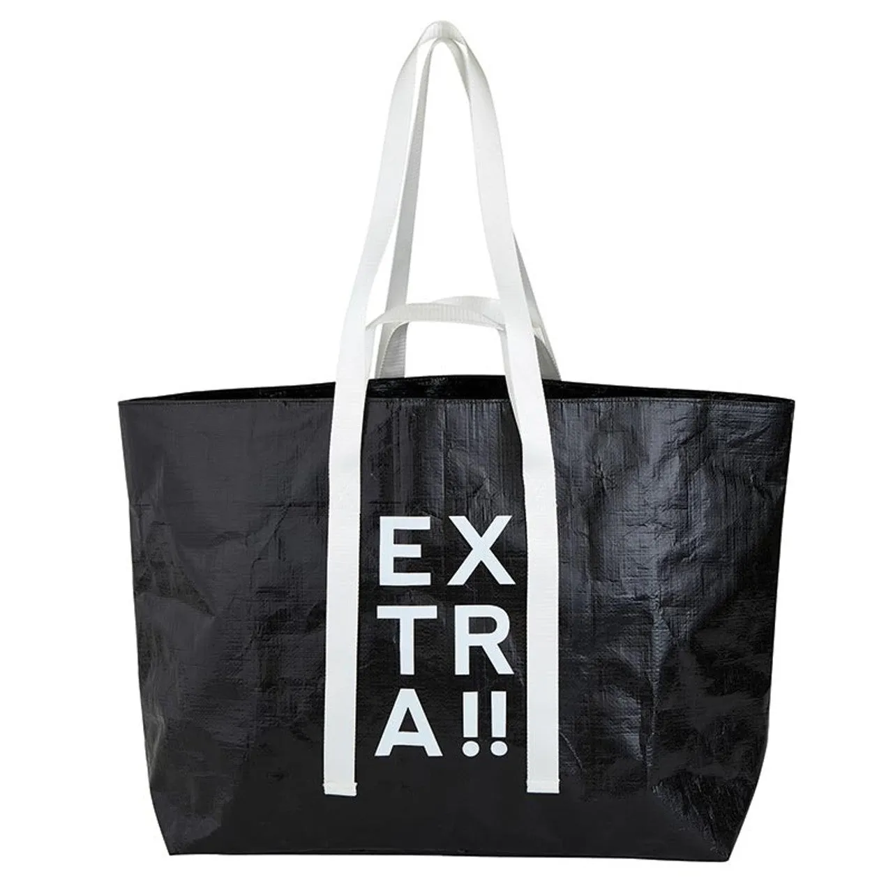 Extra Black Large Wrinkle Carry All Bag | Big Grocery Shopping Tote Bag