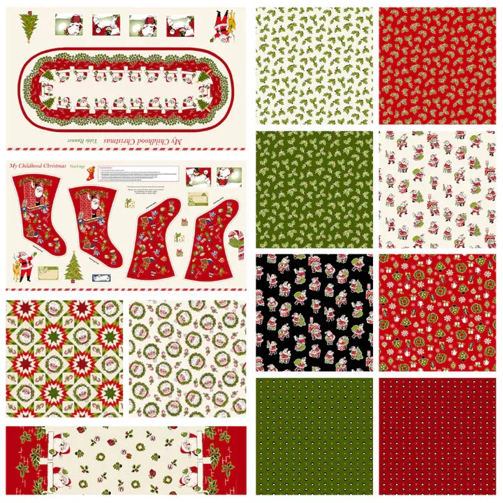 Fabric, My Childhood Christmas by Buttermilk Basin - Ditsy GREEN (by the yard)