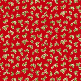 Fabric, My Childhood Christmas by Buttermilk Basin - Red Holly (by the yard)