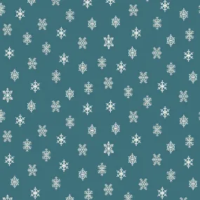 Fabric, Winter in Snowtown by Buttermilk Basin - Dark Blue Snowflakes (by the yard)