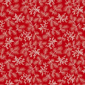 Fabric, Winter in Snowtown by Buttermilk Basin - Red Blowing Trees Texture (by the yard)