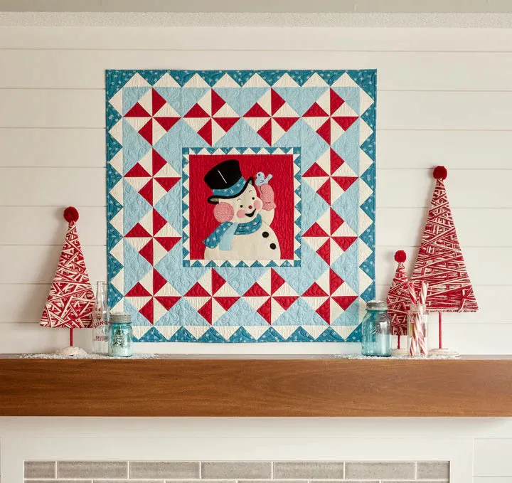 Fabric, Winter in Snowtown by Buttermilk Basin - SNOWMAN PANEL