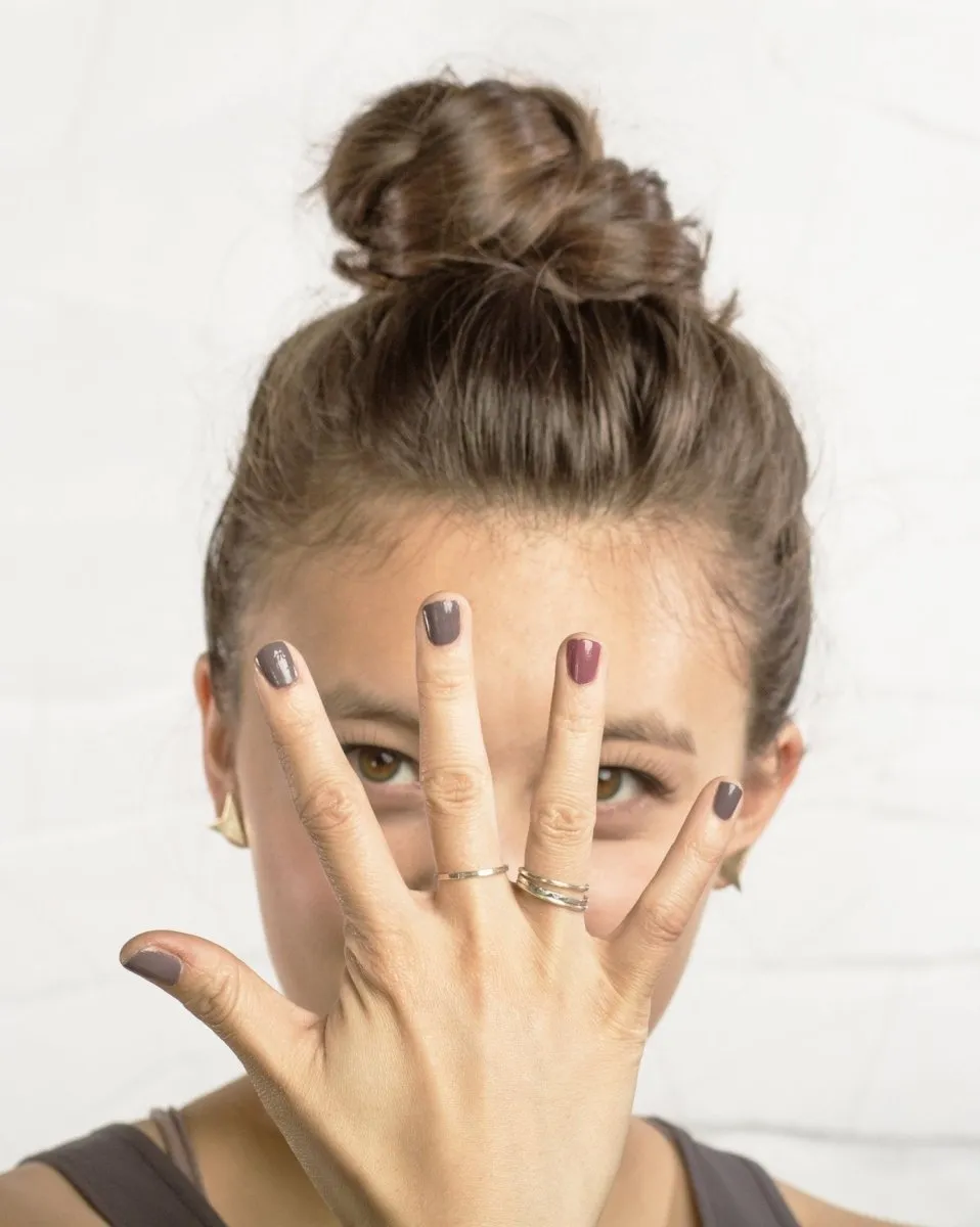 Faceted Sterling Silver stacker ring