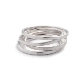 Faceted Sterling Silver stacker ring