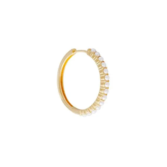 Fairley Slim Crystal Pearl Maxi Hoops