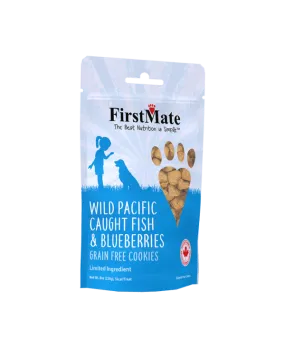 FirstMate Wild Pacific Caught Fish & Blueberries Dog Treats, 8-oz Bag