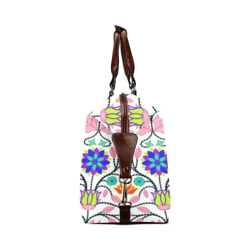 Floral Beadwork Four Clans White Classic Travel Bag