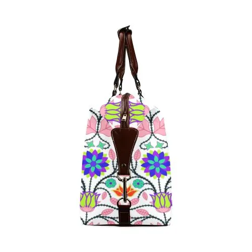 Floral Beadwork Four Clans White Classic Travel Bag