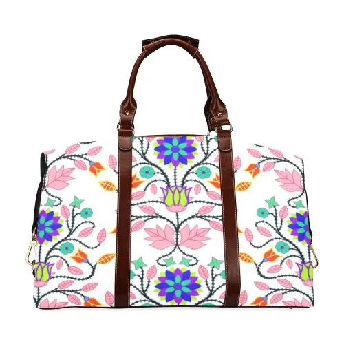 Floral Beadwork Four Clans White Classic Travel Bag