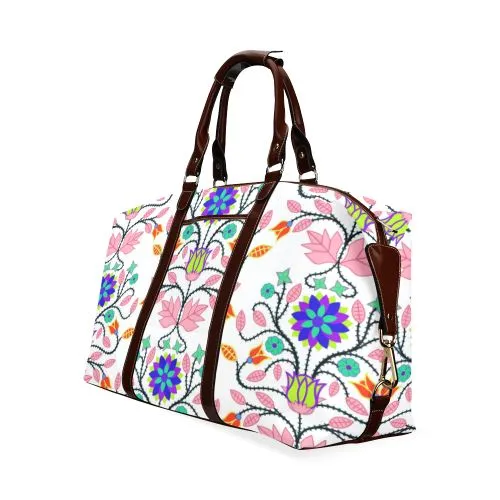 Floral Beadwork Four Clans White Classic Travel Bag