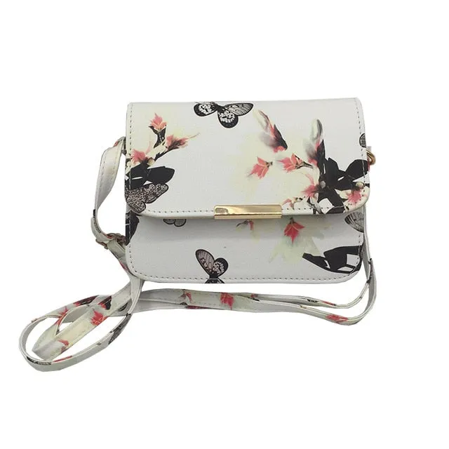 Floral Leather  Shoulder Bag