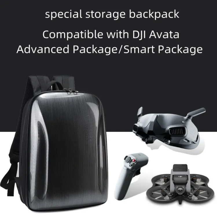 For DJI AVATA Storage Bag Hard Shell Waterproof Shoulder Bag Backpack(Black EVA Lining)