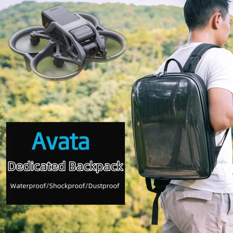 For DJI AVATA Storage Bag Hard Shell Waterproof Shoulder Bag Backpack(Black EVA Lining)