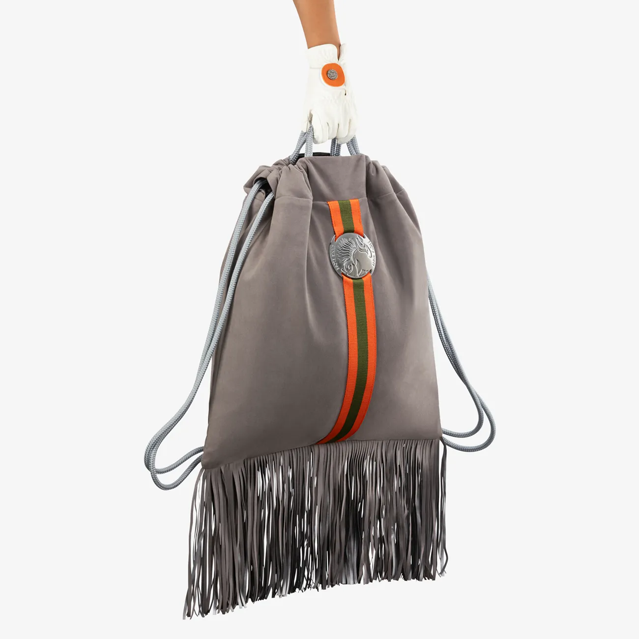 Fringe Backpack "Koala Grey" with silver elements