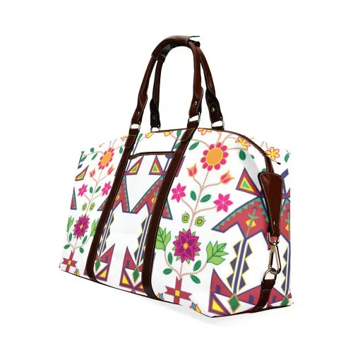 Geometric Floral Spring-White Classic Travel Bag