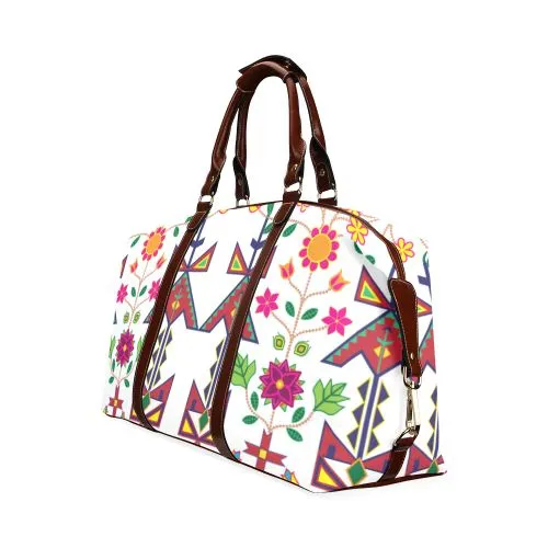 Geometric Floral Spring-White Classic Travel Bag