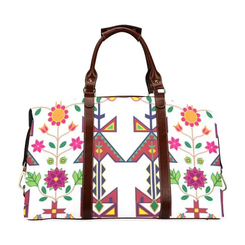 Geometric Floral Spring-White Classic Travel Bag