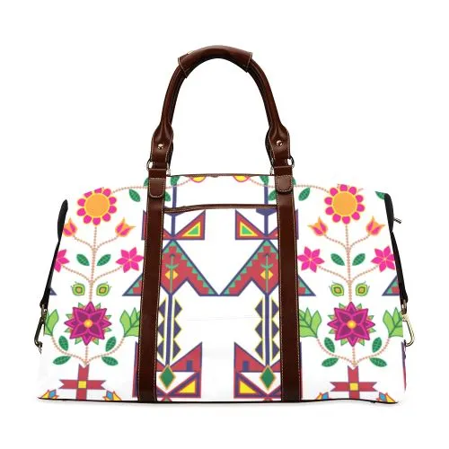 Geometric Floral Spring-White Classic Travel Bag