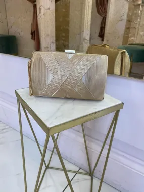 Gold Silky Clutch Bag