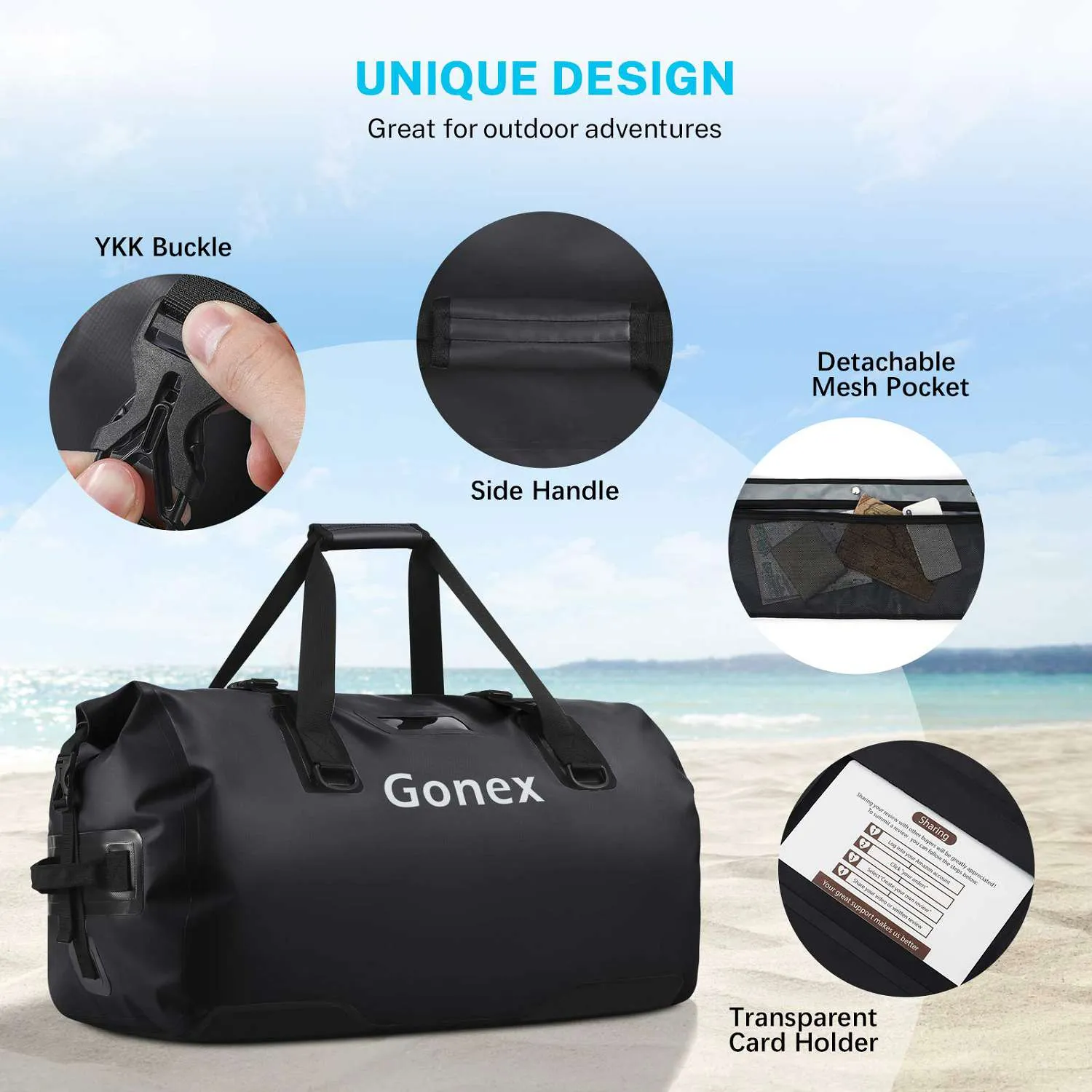 Gonex 80L Extra Large Waterproof Duffel Bag for Kayaking