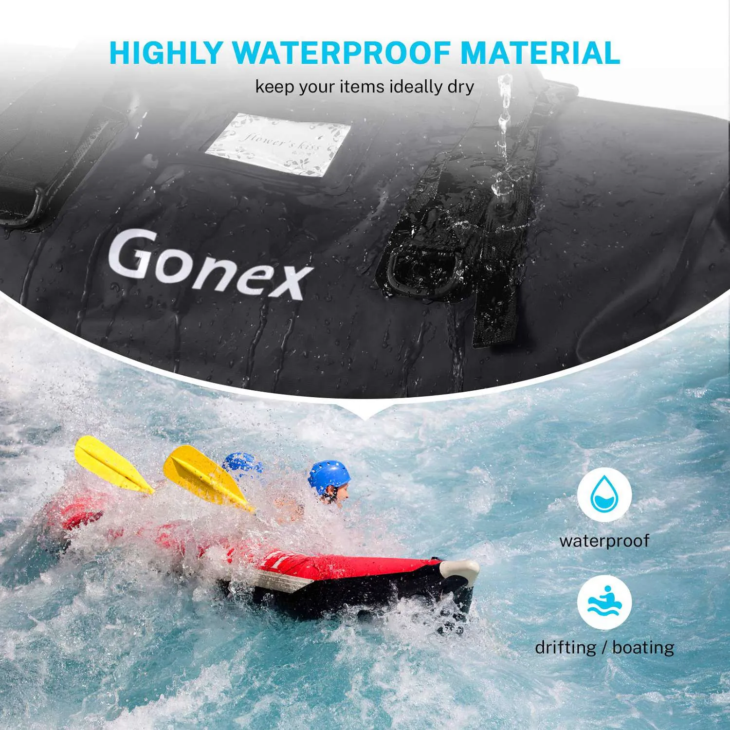 Gonex 80L Extra Large Waterproof Duffel Bag for Kayaking