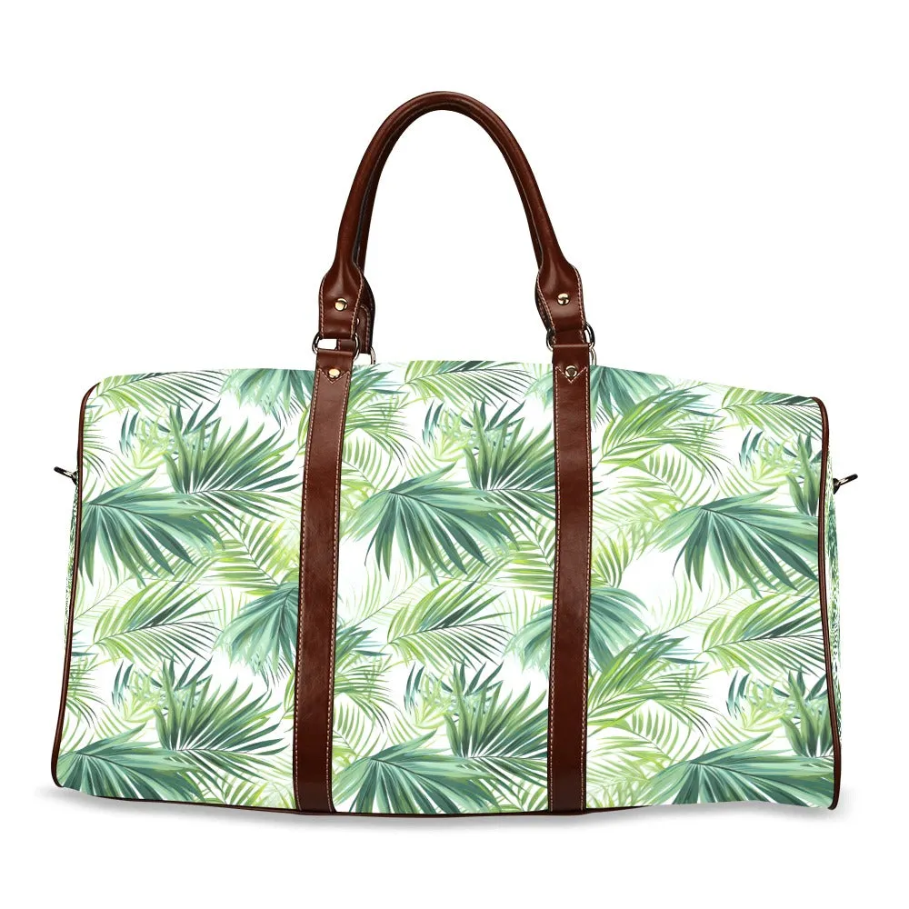 Green Palm Leaves Waterproof Travel Bag/Small (Model 1639)