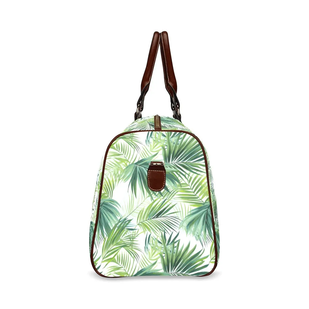 Green Palm Leaves Waterproof Travel Bag/Small (Model 1639)