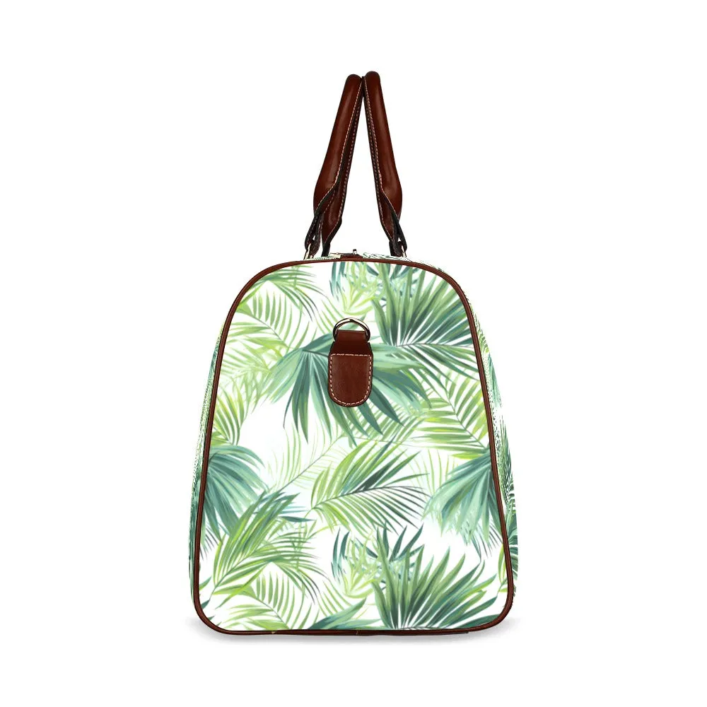 Green Palm Leaves Waterproof Travel Bag/Small (Model 1639)