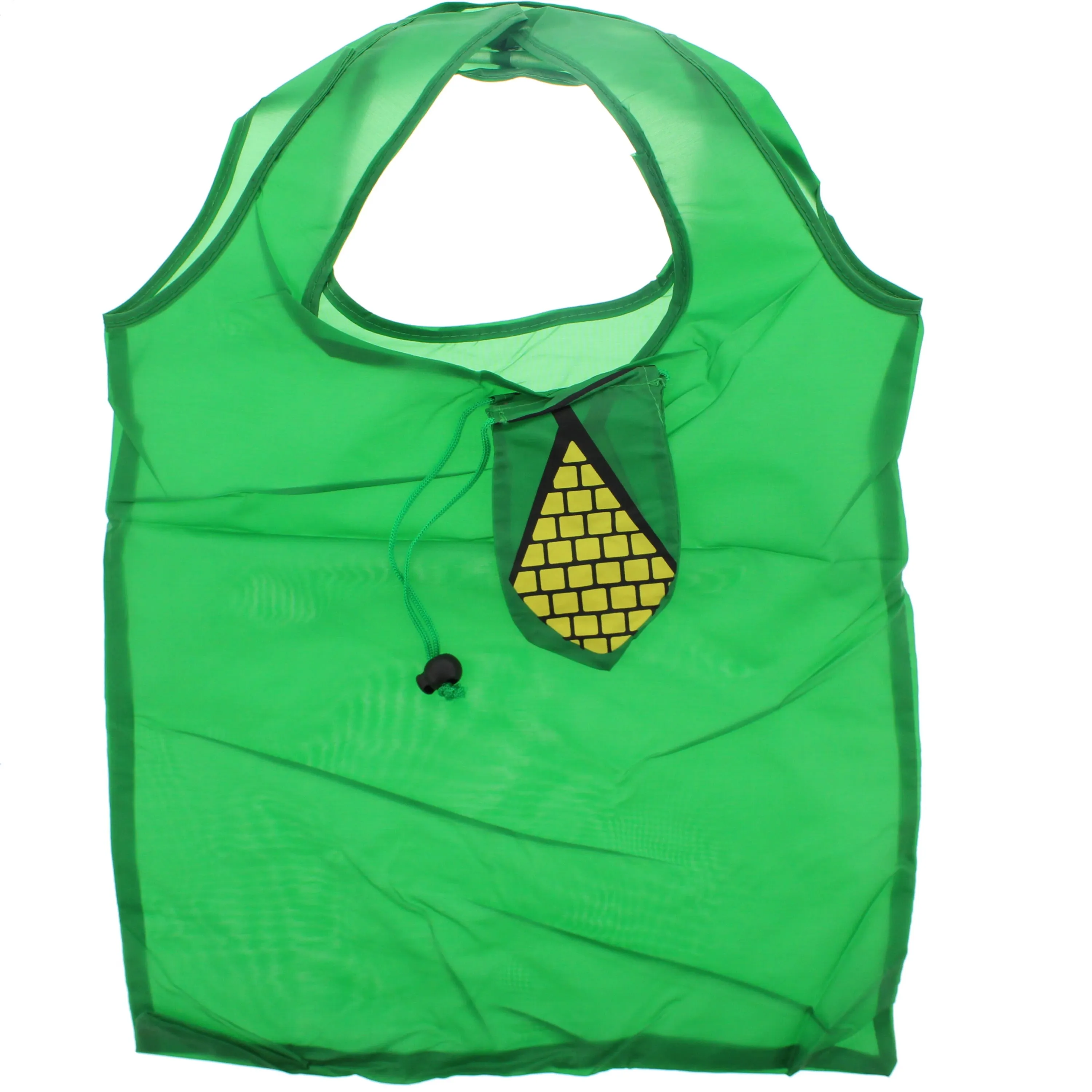 Green Shopping Bag in a Draw String Corn on the Cob Themed Pouch