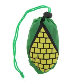 Green Shopping Bag in a Draw String Corn on the Cob Themed Pouch