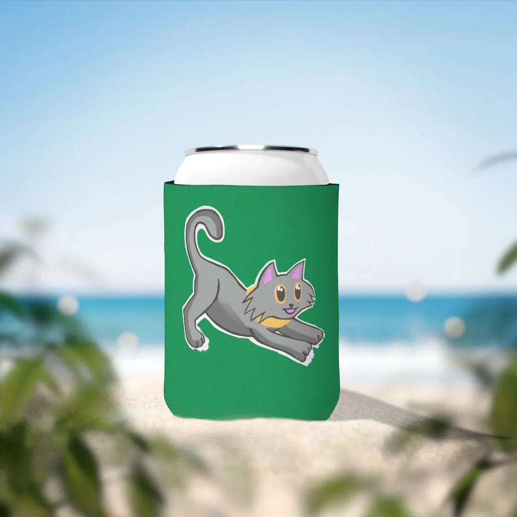 Grey Kitty Can Cooler Sleeve