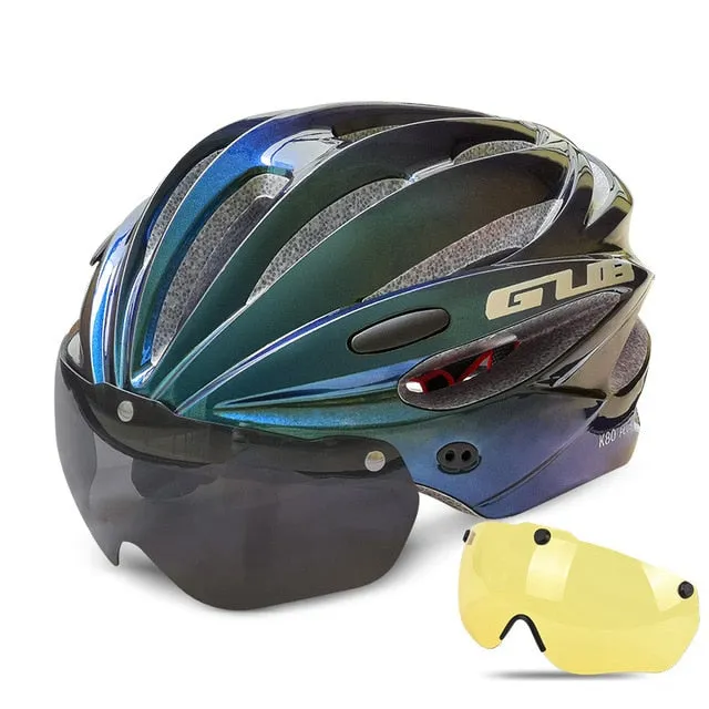 GUB K80 Cycling Helmet with Visor Magnetic Goggles Integrally-molded 58-62cm for Men Women MTB Road Bicycle  Bike Helmet