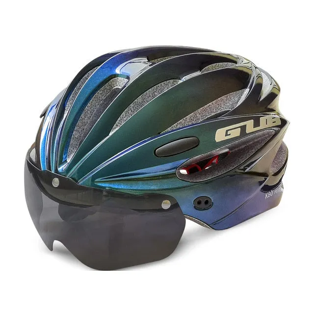 GUB K80 Cycling Helmet with Visor Magnetic Goggles Integrally-molded 58-62cm for Men Women MTB Road Bicycle  Bike Helmet