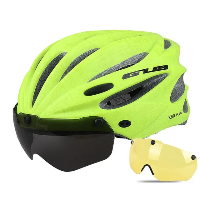 GUB K80 Cycling Helmet with Visor Magnetic Goggles Integrally-molded 58-62cm for Men Women MTB Road Bicycle  Bike Helmet