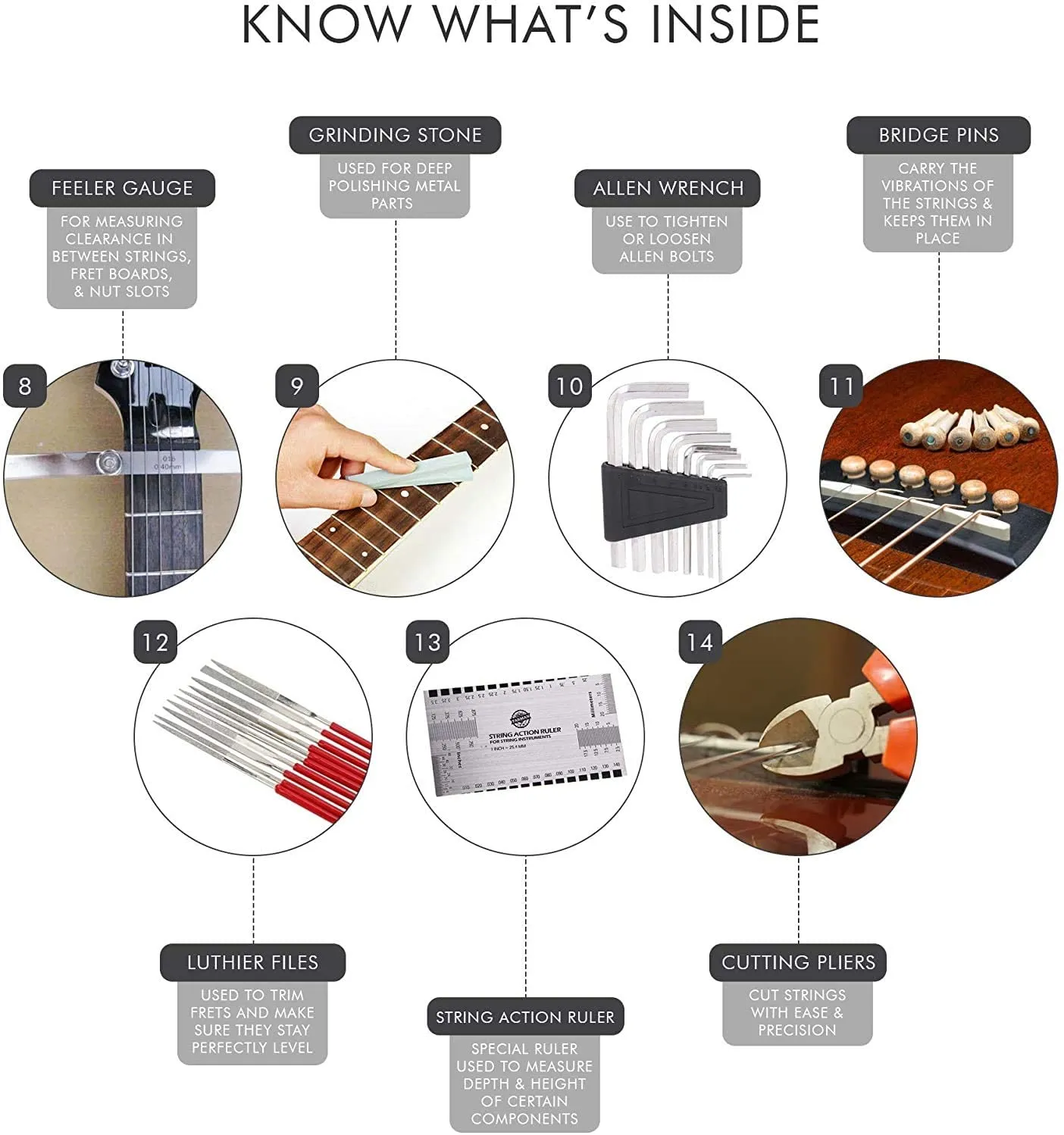 Guitar Repair Kit Tool Set 45 Pcs set