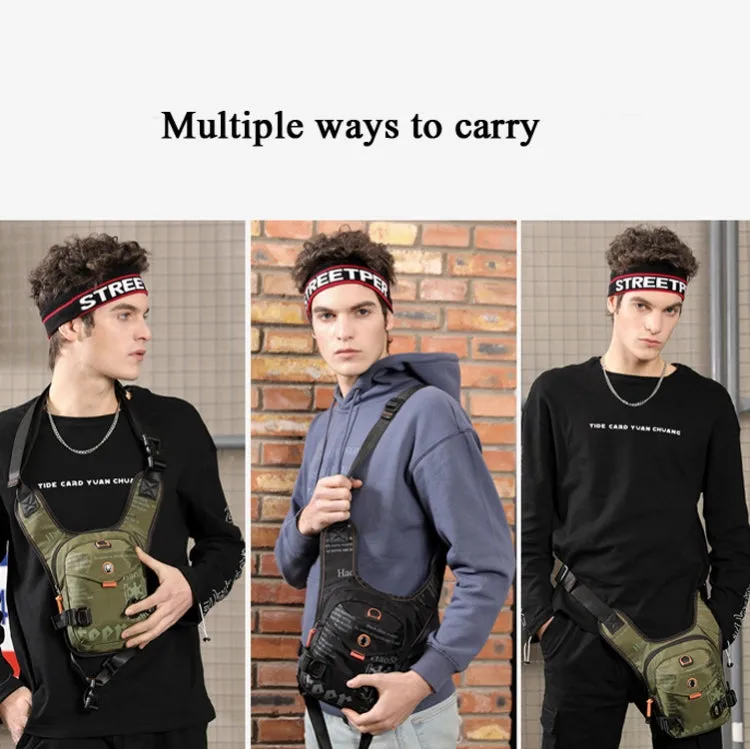 HaoShuai 5126 Outdoor Riding Leg Bag Multifunctional Sports Men Chest Bag Portable Waist Bag Messenger Bag(Navy Blue)