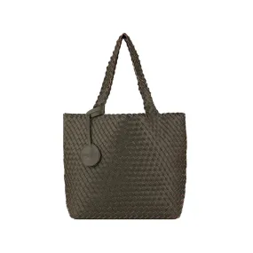 ILSE JACOBSEN WOVEN TOTE DARK SHADOW/GUNMETAL