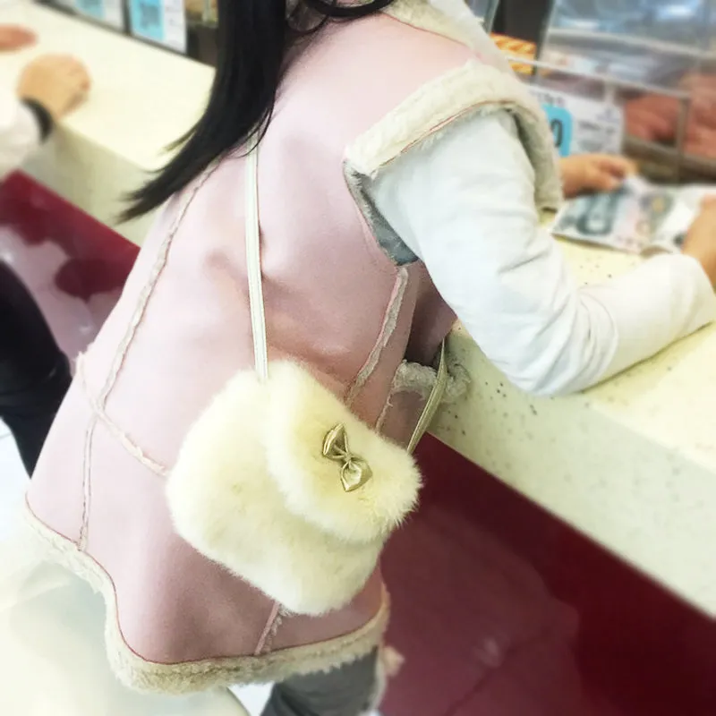 Imitation Fur Shoulder Messenger Bag for Girls