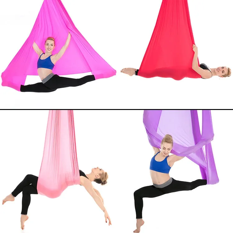 Indoor Anti-gravity Yoga Knot-free Aerial Yoga Hammock with Buckle / Extension Strap, Size: 400x280cm(White)