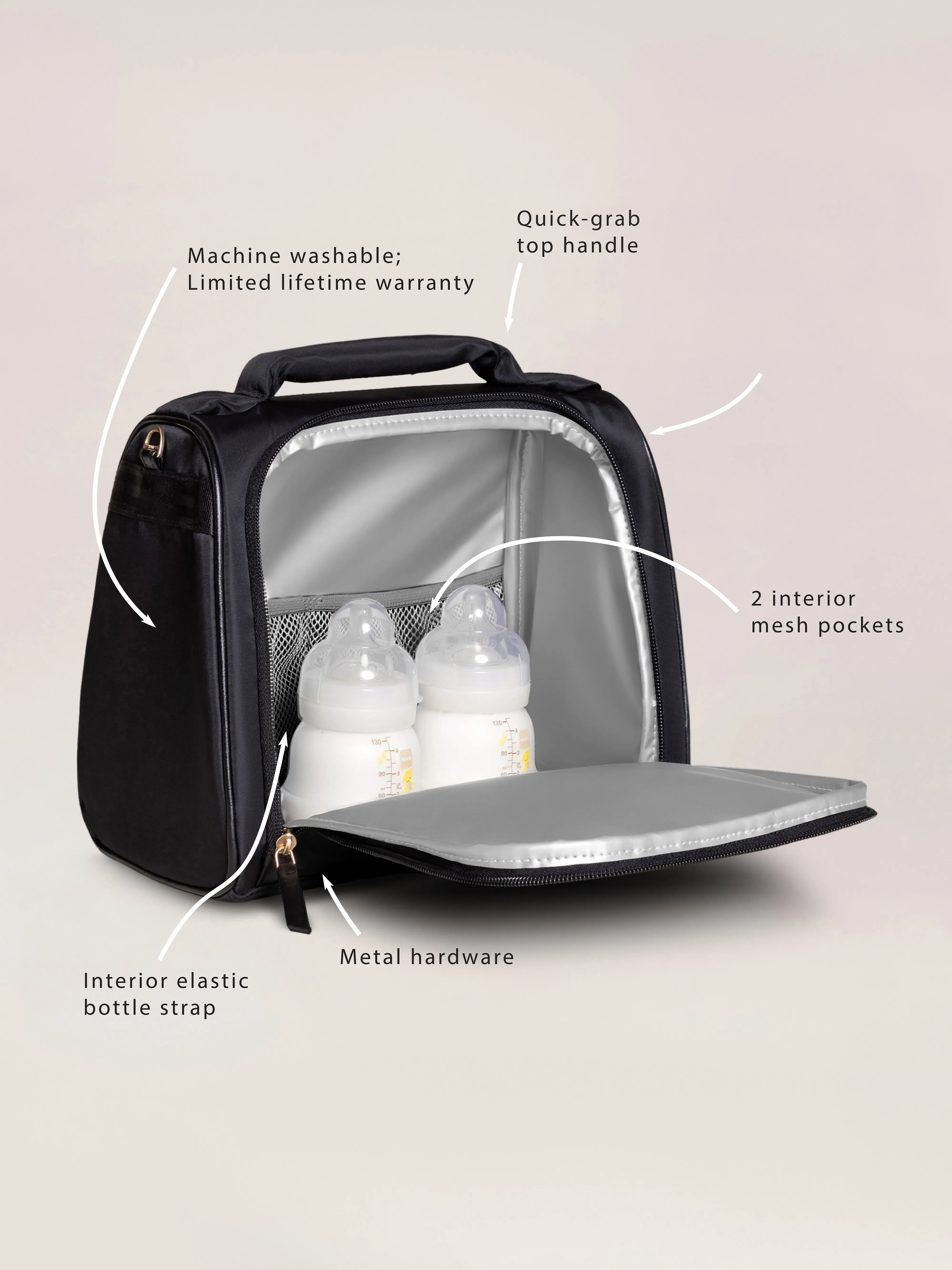 Insulated Bottle Bag - Black