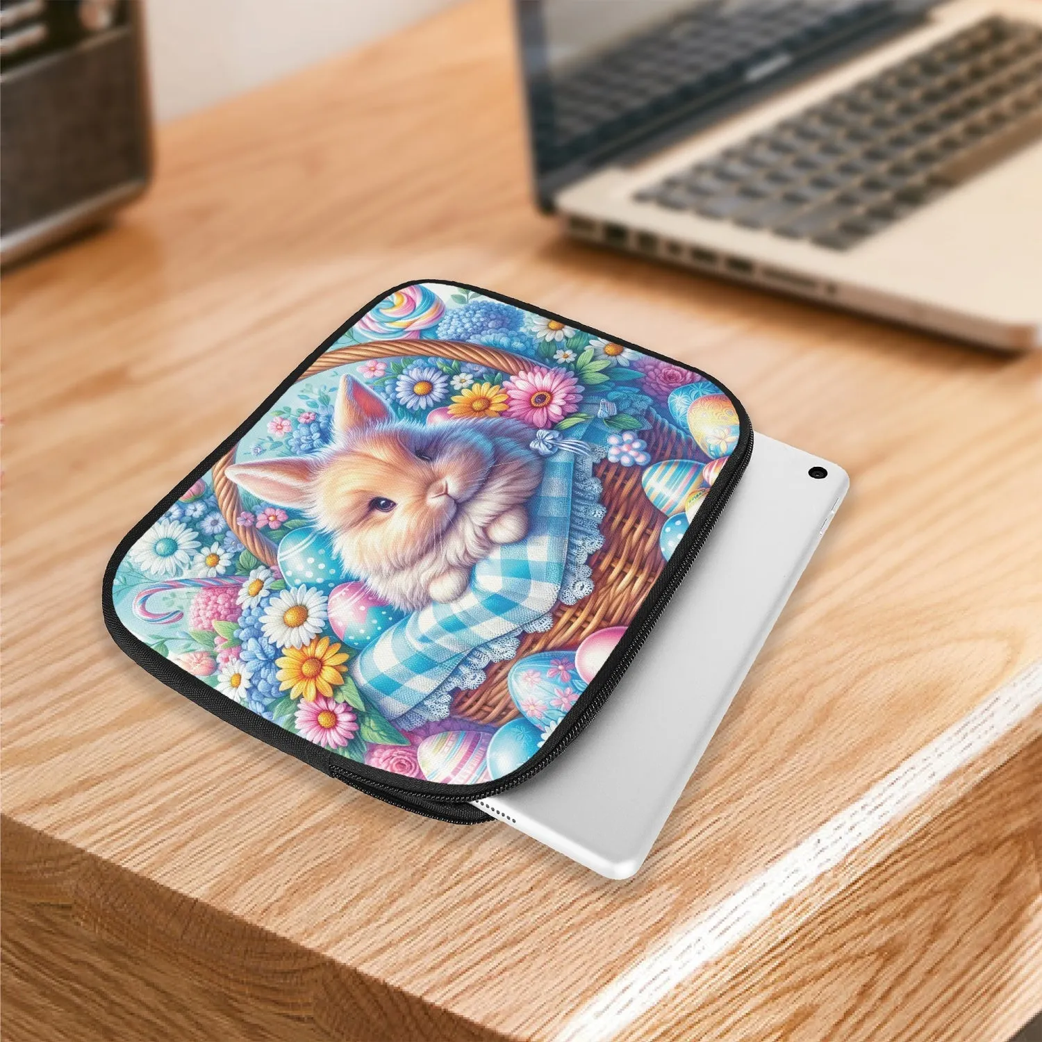 iPad Sleeve - Easter, Rabbit in Basket, awd-622