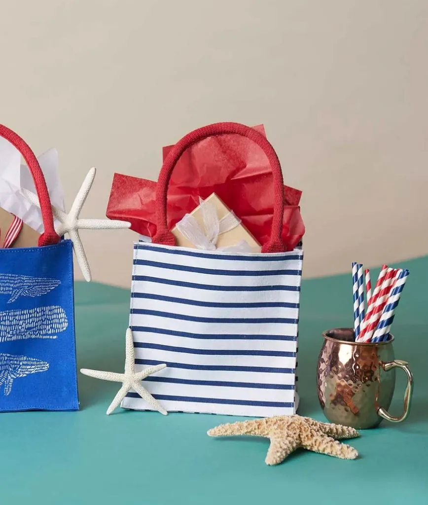 Itsy Bitsy Gift Bag - Bateau Stripe Navy