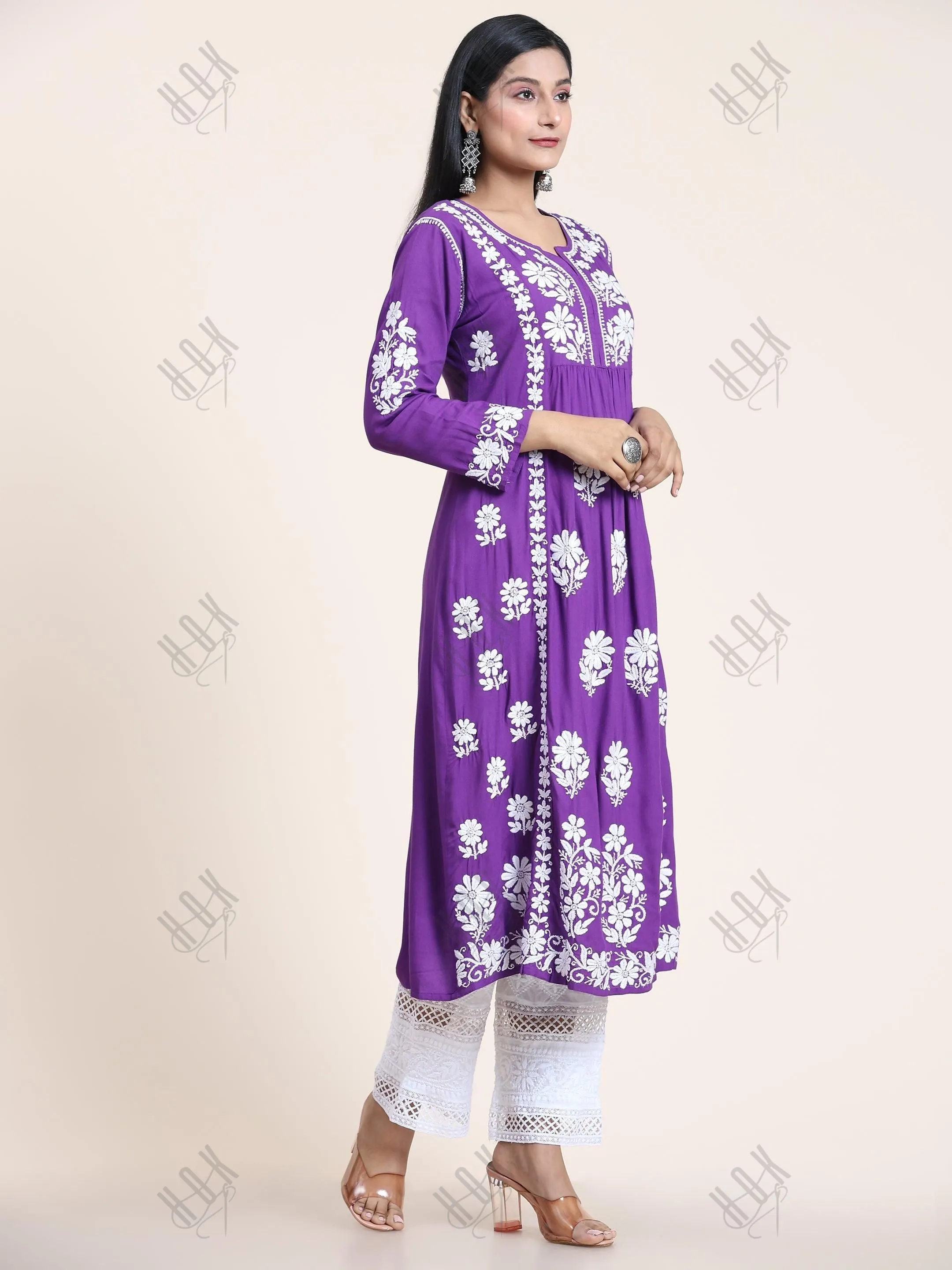 Jiya Jain in House of Kari Chikankari Kurti  in Purple