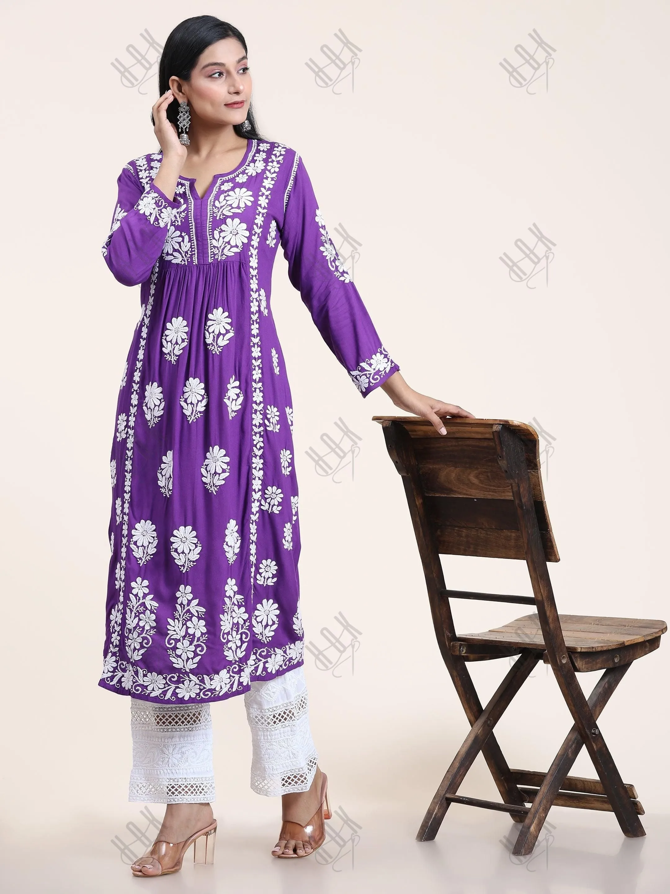 Jiya Jain in House of Kari Chikankari Kurti  in Purple