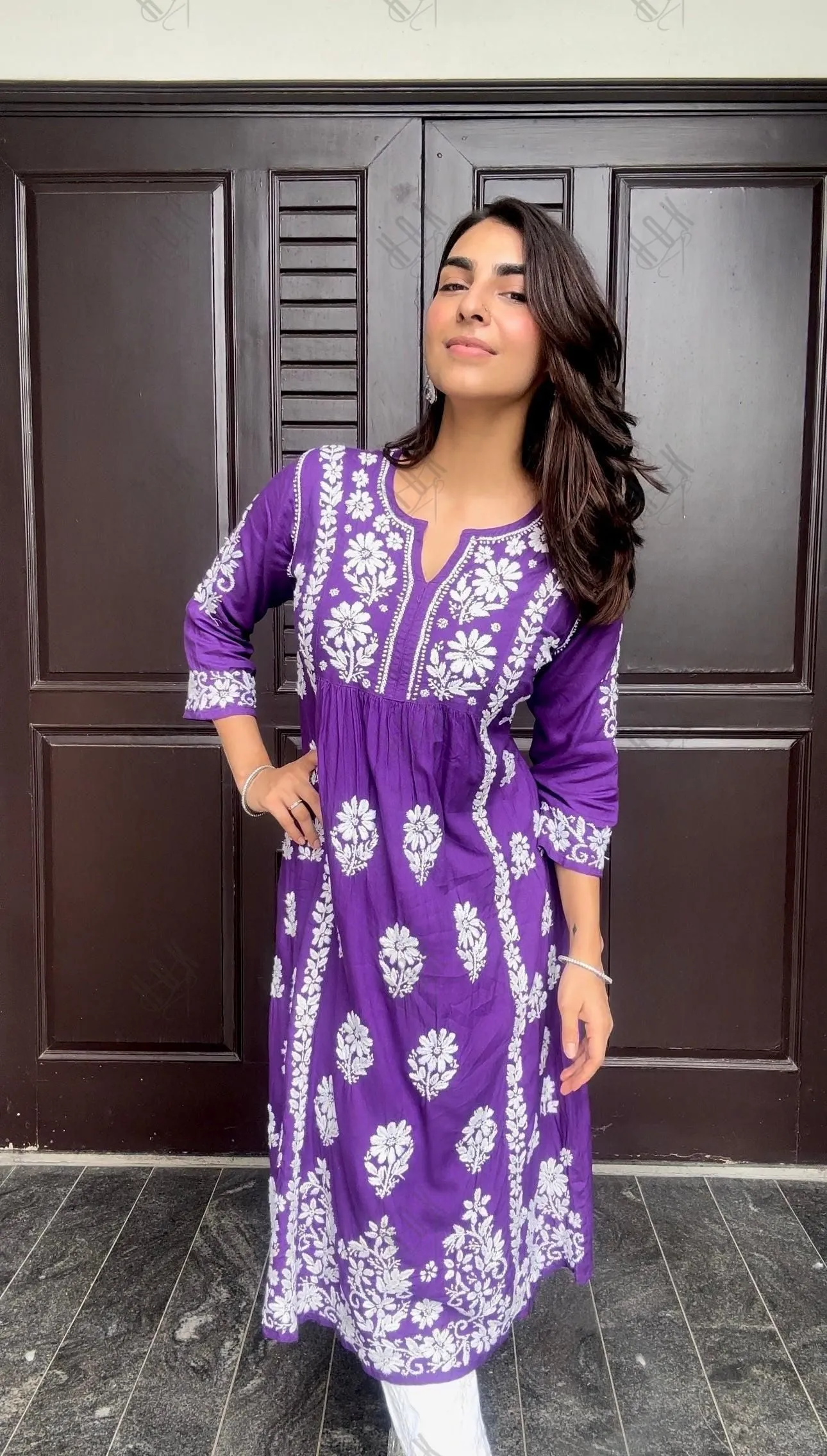 Jiya Jain in House of Kari Chikankari Kurti  in Purple