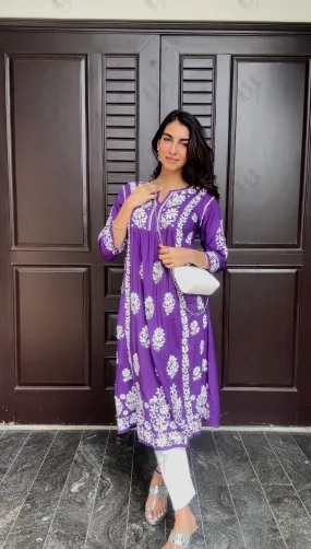 Jiya Jain in House of Kari Chikankari Kurti  in Purple