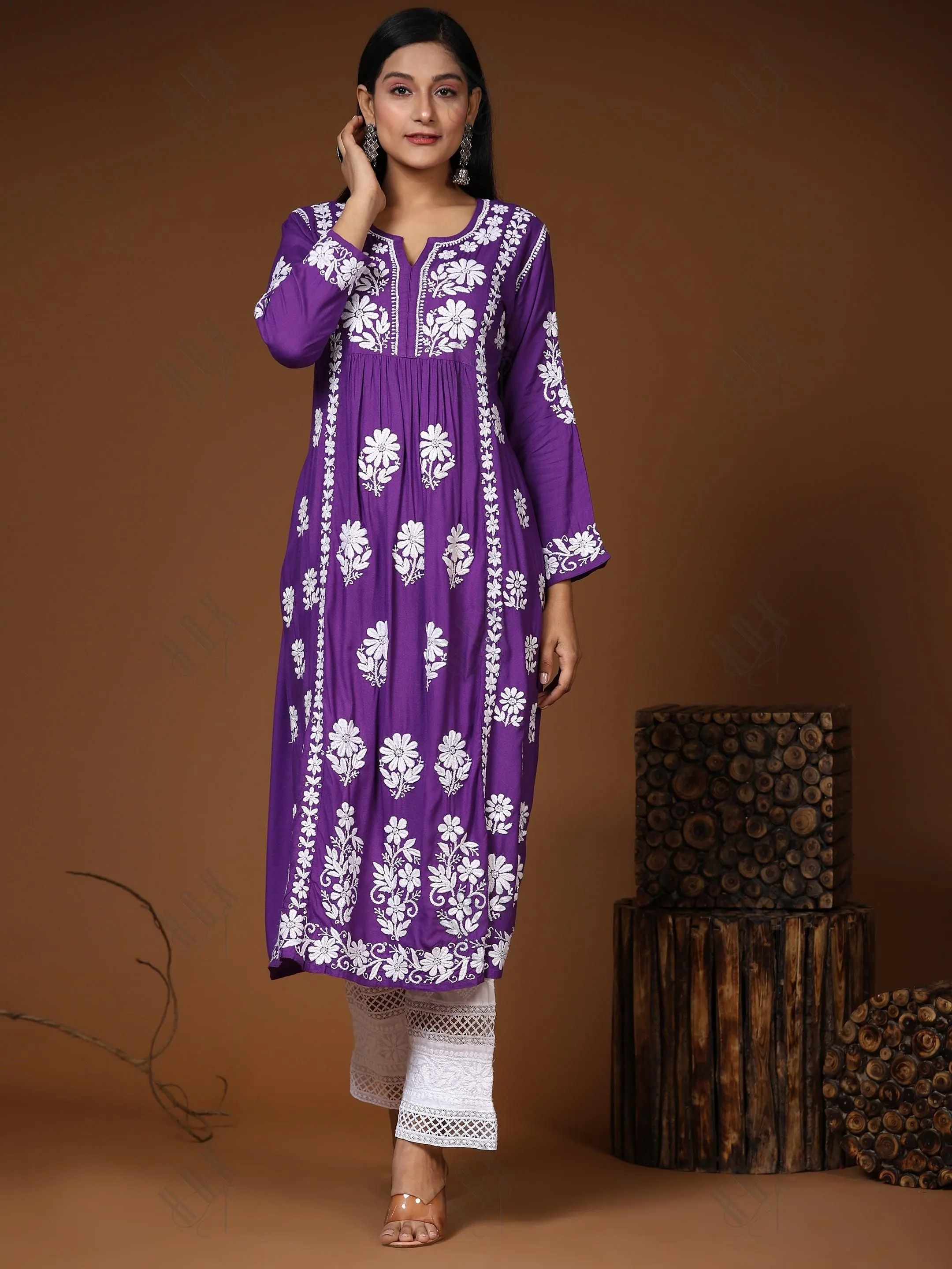 Jiya Jain in House of Kari Chikankari Kurti  in Purple