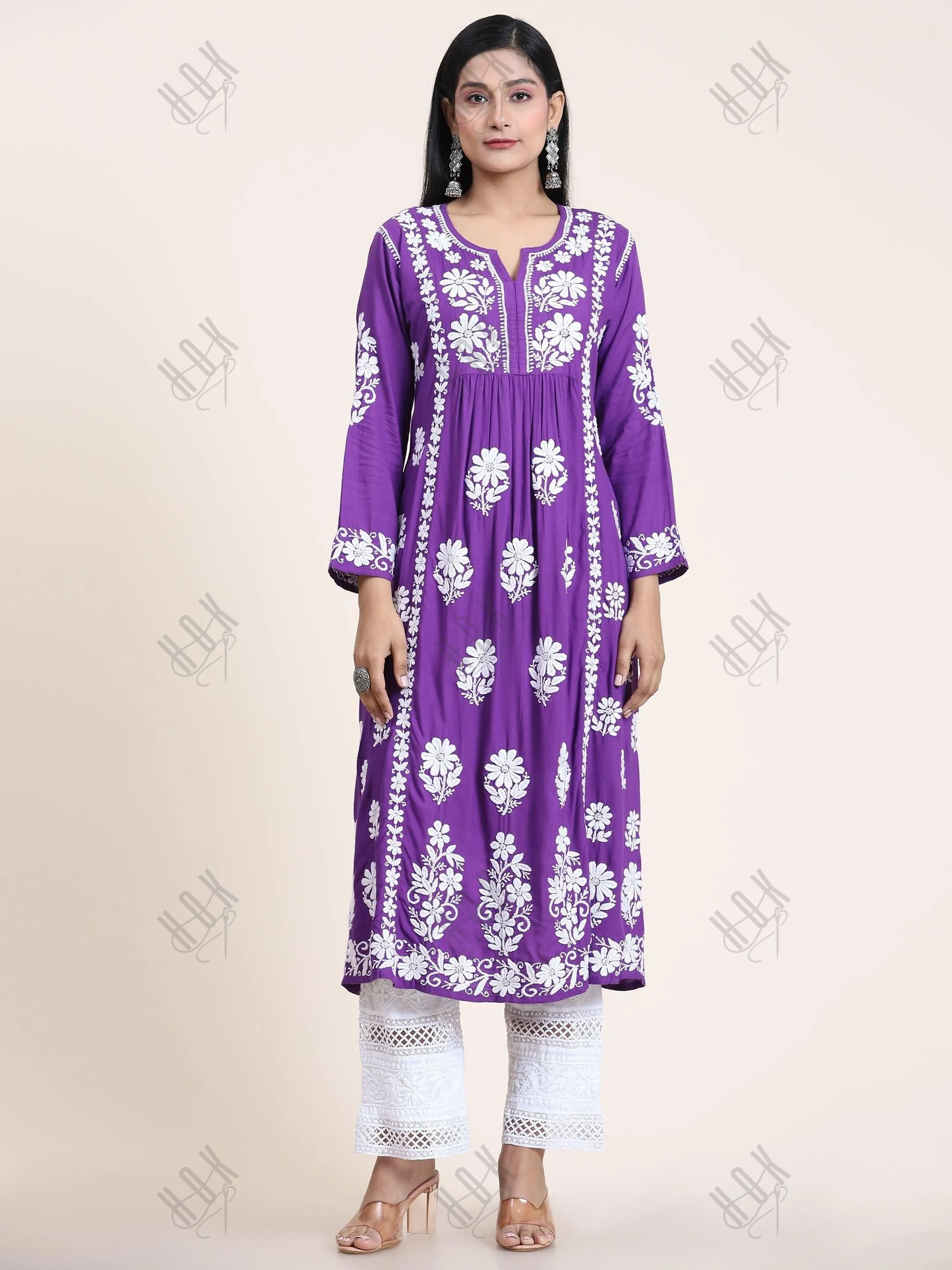 Jiya Jain in House of Kari Chikankari Kurti  in Purple