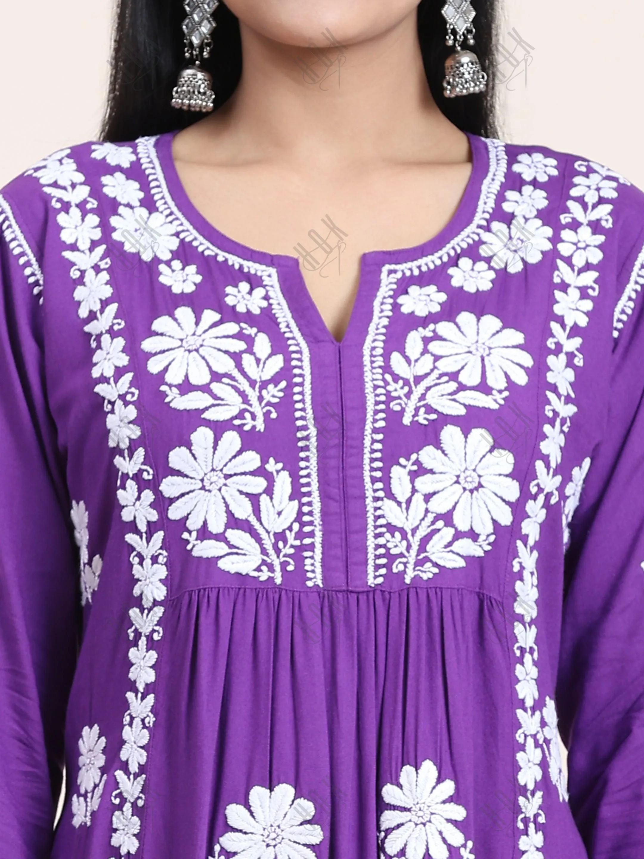 Jiya Jain in House of Kari Chikankari Kurti  in Purple