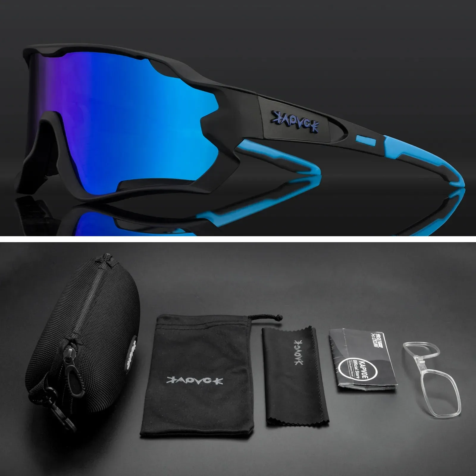 Kapvoe Cycling Sunglasses Outdoor UV400 MTB Mountain Bike Bicycle Riding Camping TR90 Glasses Eyewear Gafas Ciclismo